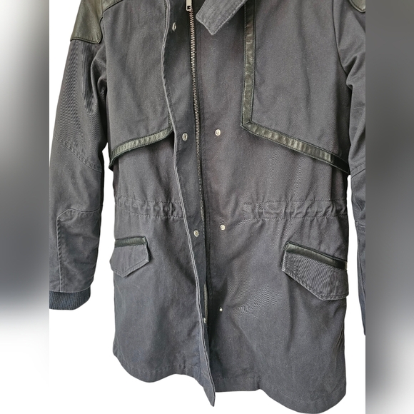 Maje black parka removable warm lining with the sherpa hood are removable sz 1 - Picture 6 of 13